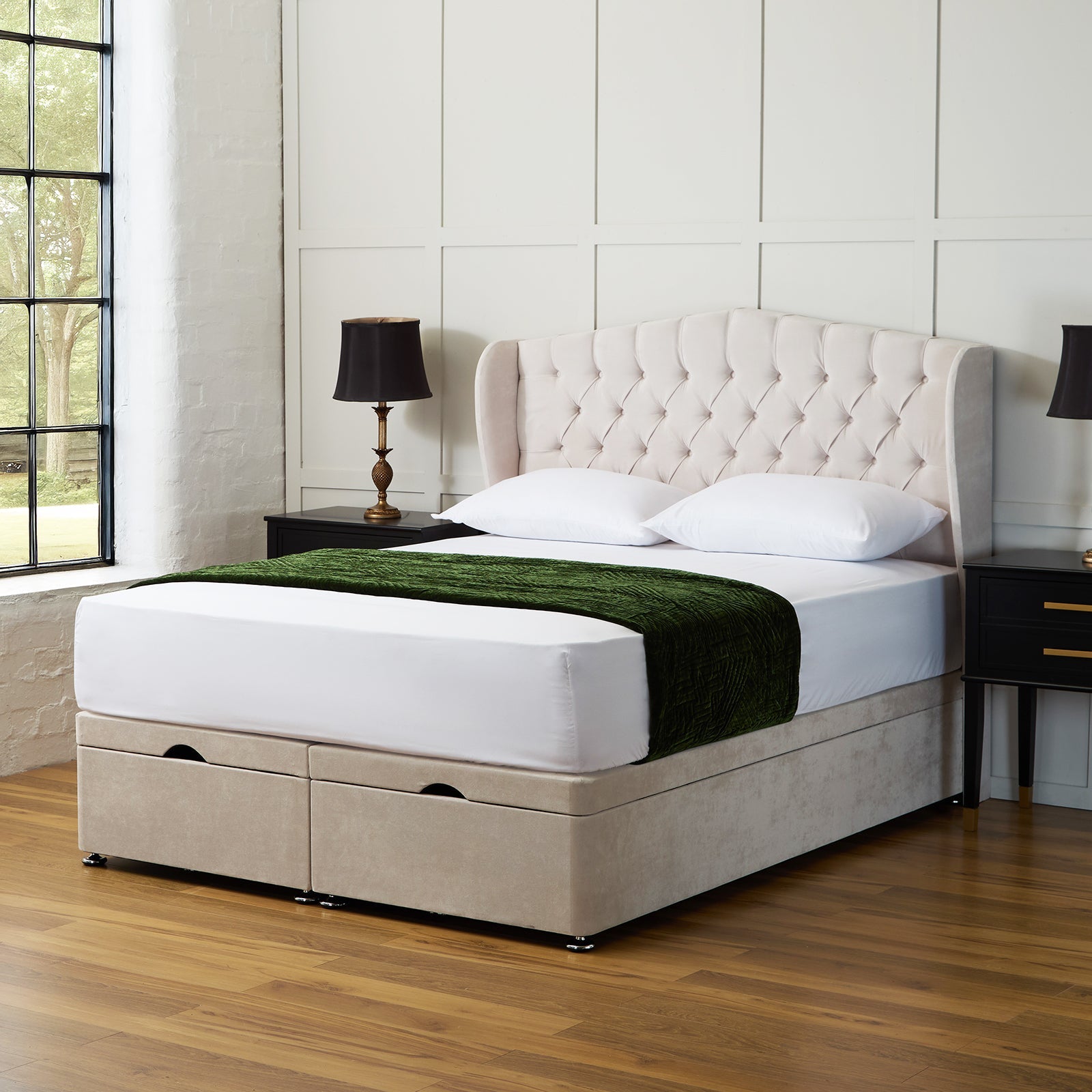 Chelsea Winged Ottoman Divan Bed Set