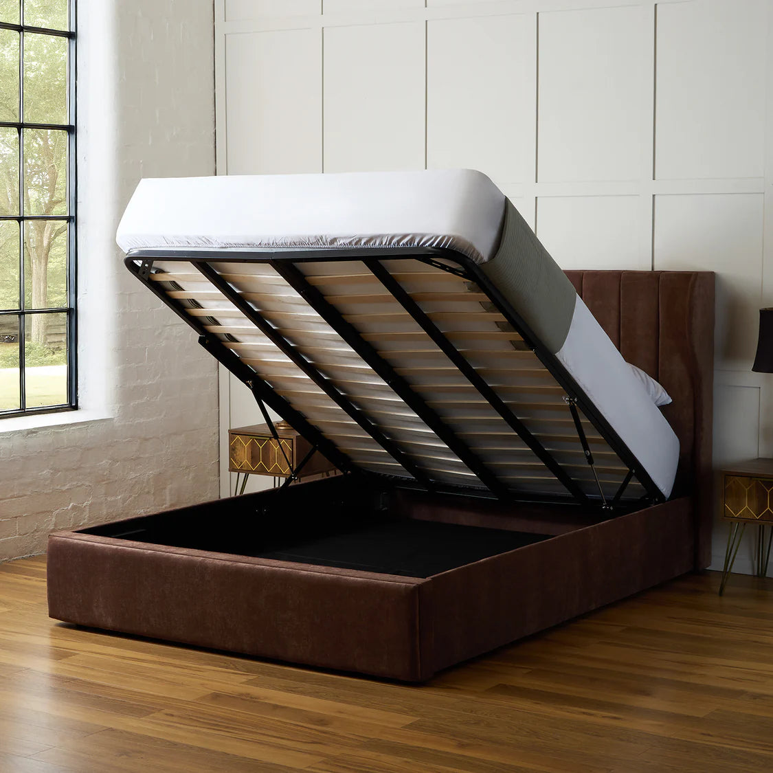 Lexi Winged Ottoman Bed Frame