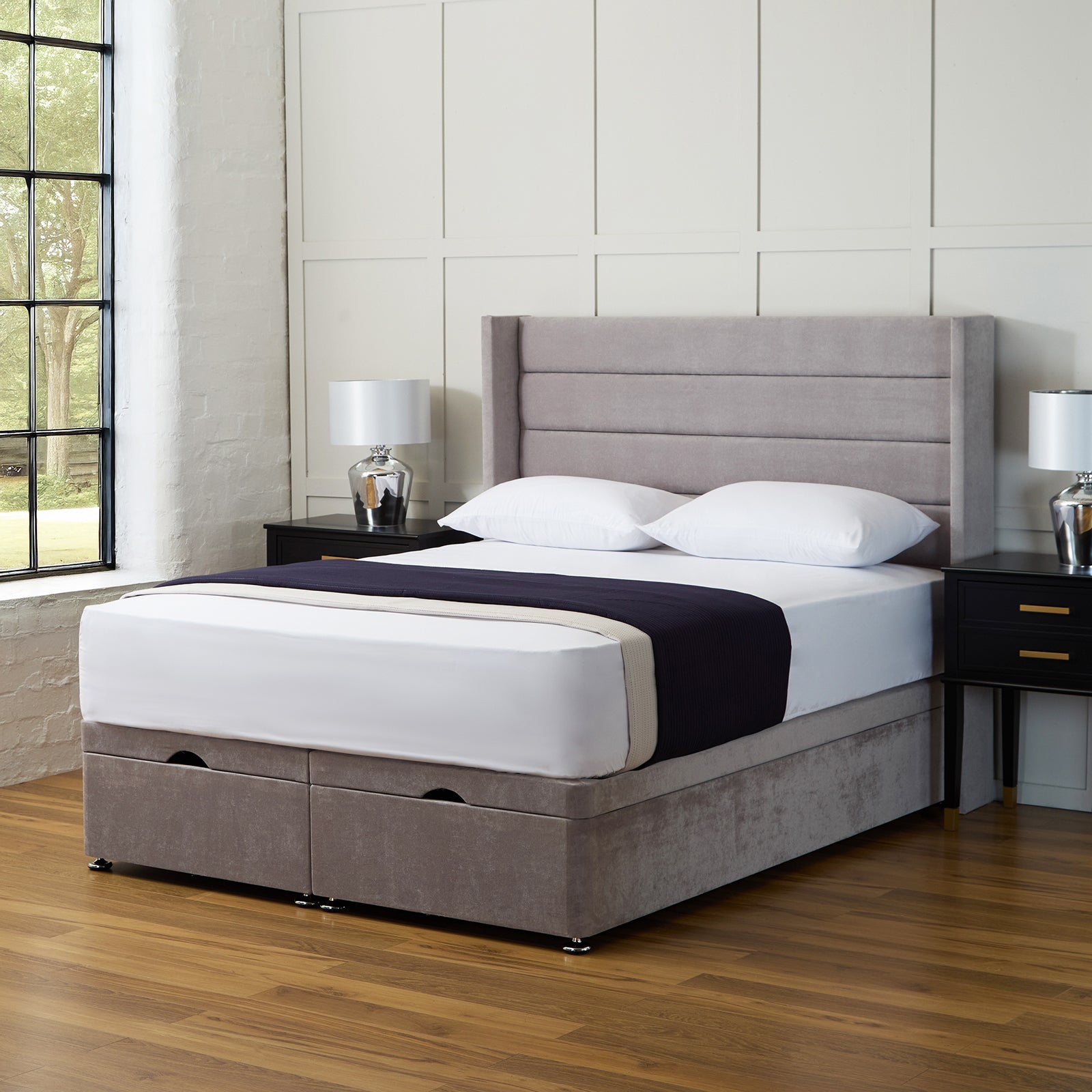 Sana Winged Ottoman Divan Bed Set