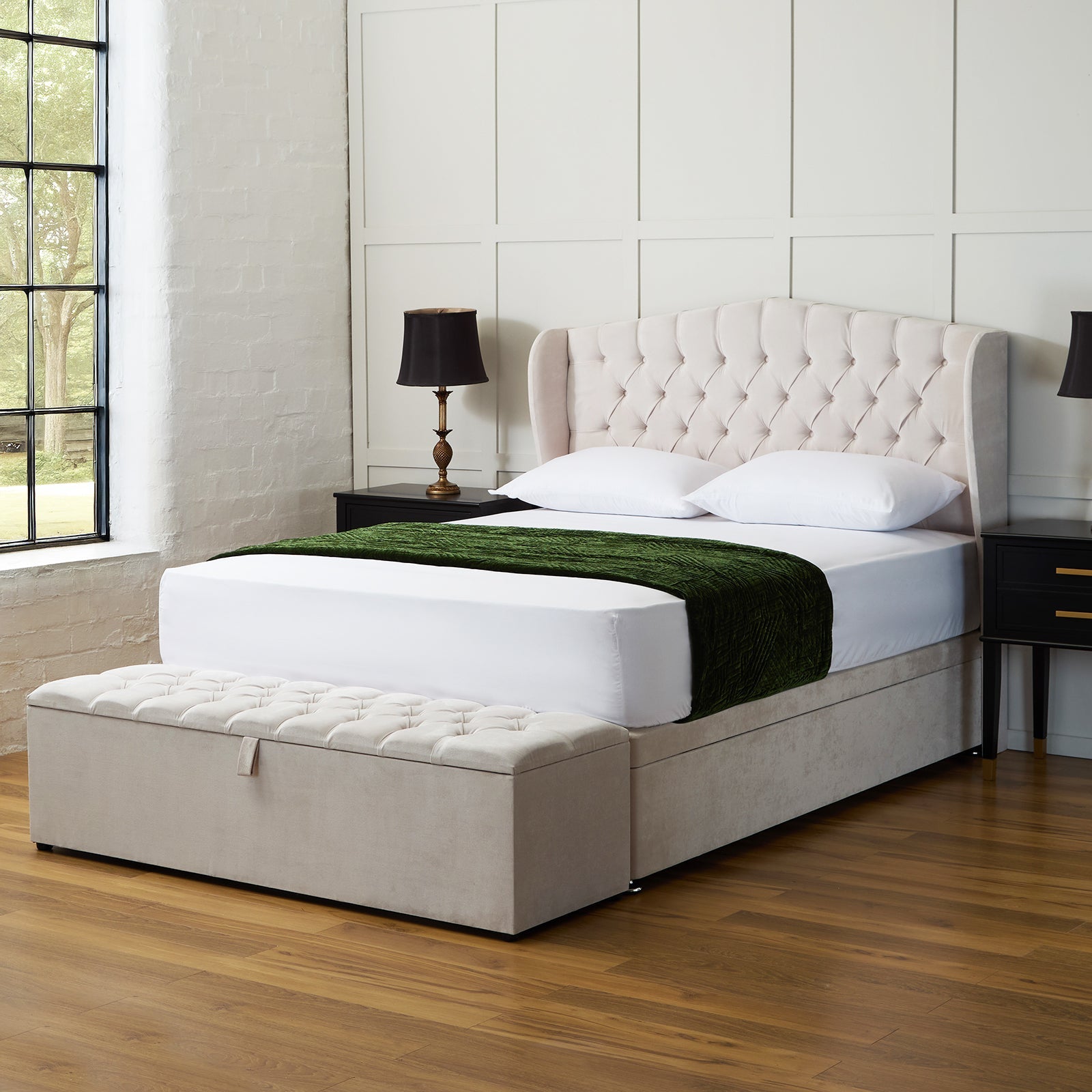 Chelsea Winged Ottoman Divan Bed Set